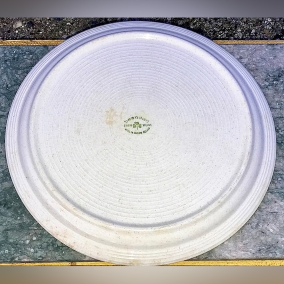 Rare Vintage Irish BRENDAN ERIN STONE Striped Mottled Chop Plate Arklow Ireland - Picture 7 of 10